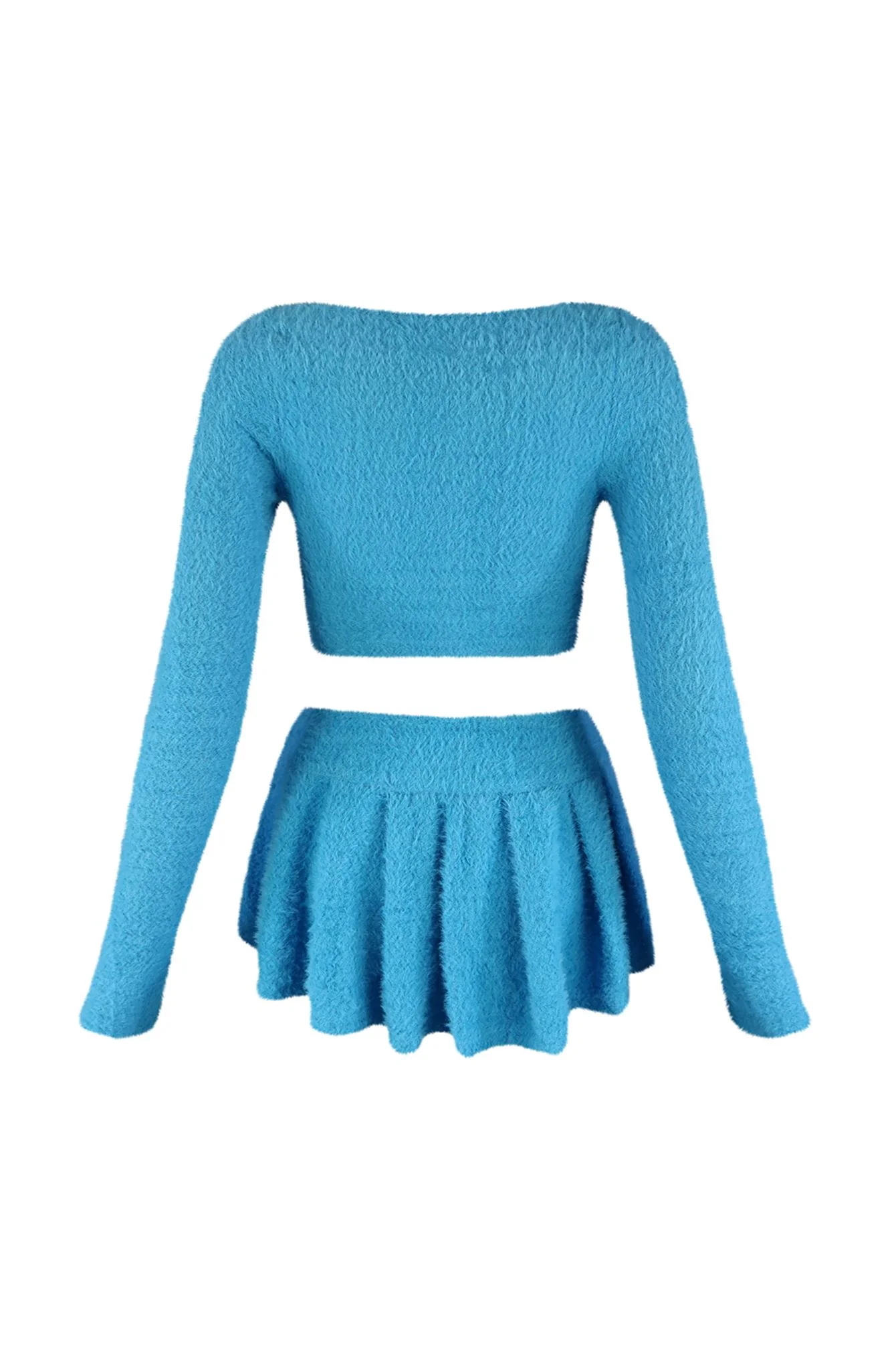 As Time Goes Fuzzy Cardigan Top & Skirt SET - Image 15