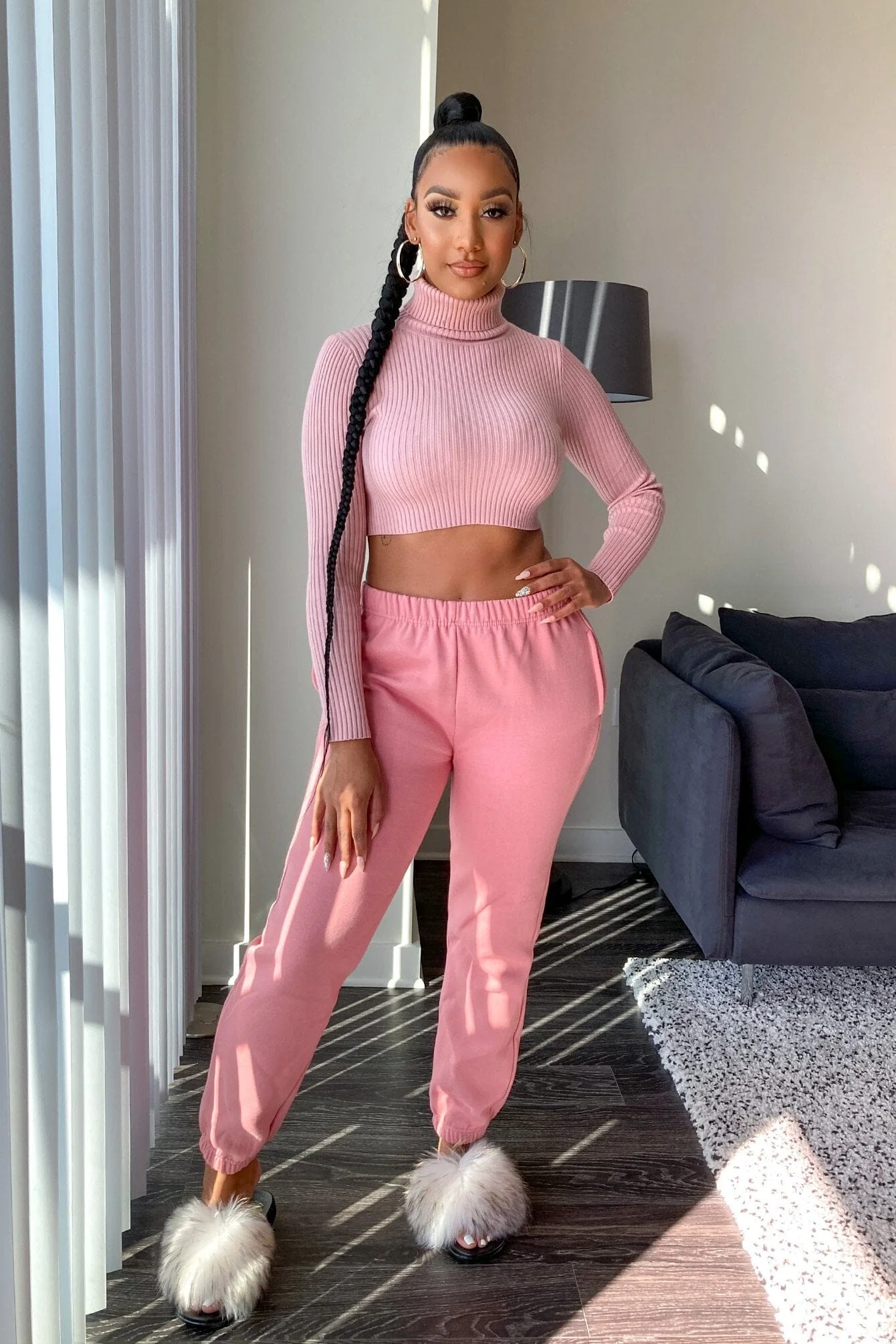 Make A Wish Ribbed Turtle Neck Crop Top - Image 3