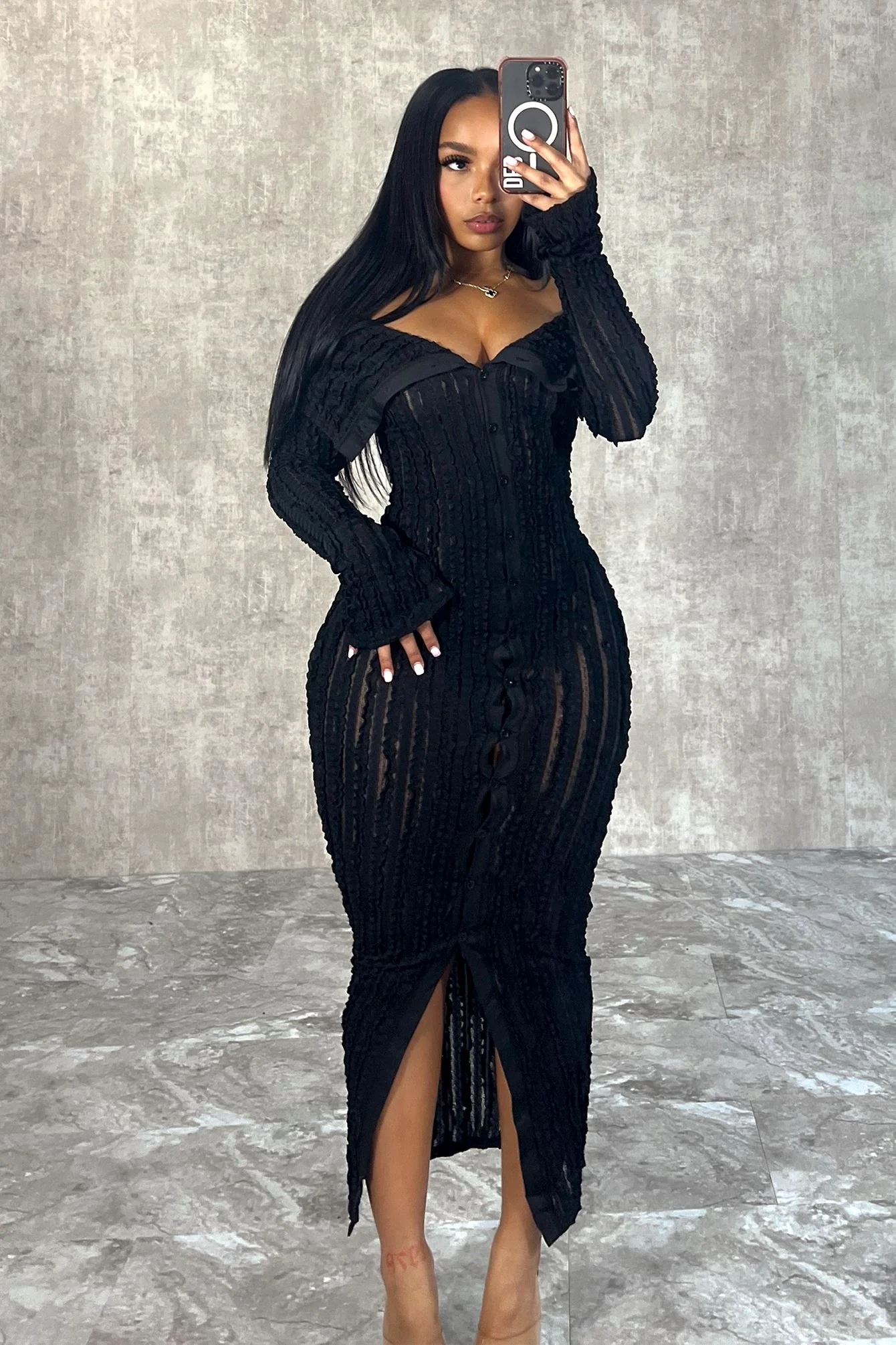 Melody Off Shoulder Mesh Dress - Image 3