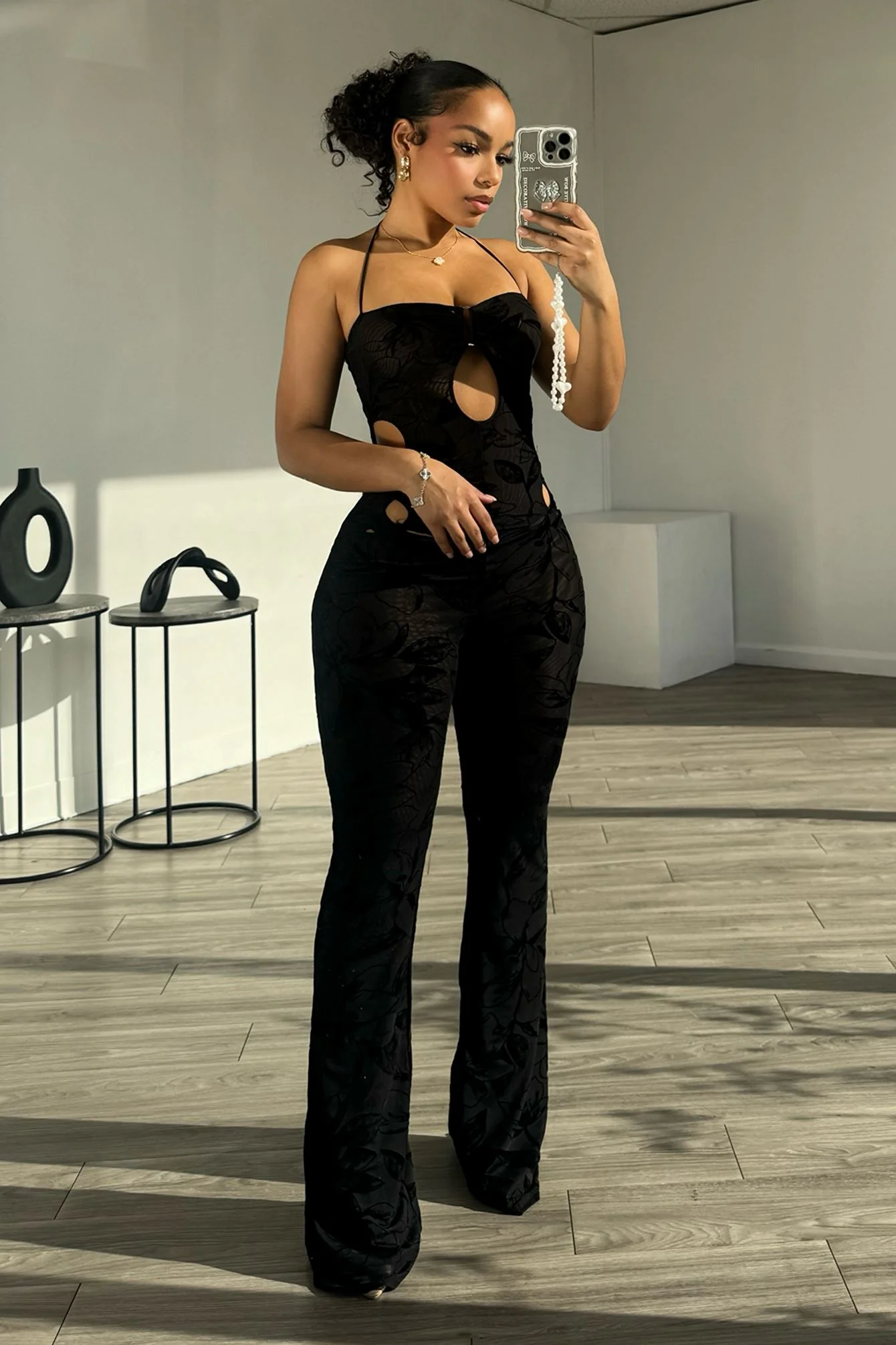 Moving Different Mesh Print Jumpsuit - Image 3